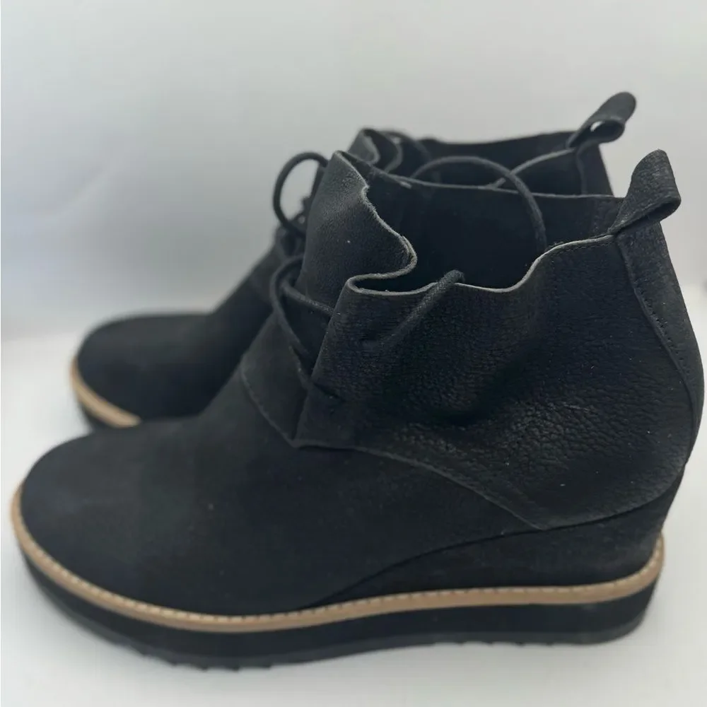 Eileen‎ Fisher Women's Size 8 Capa Wedge Chukka Boot In Black